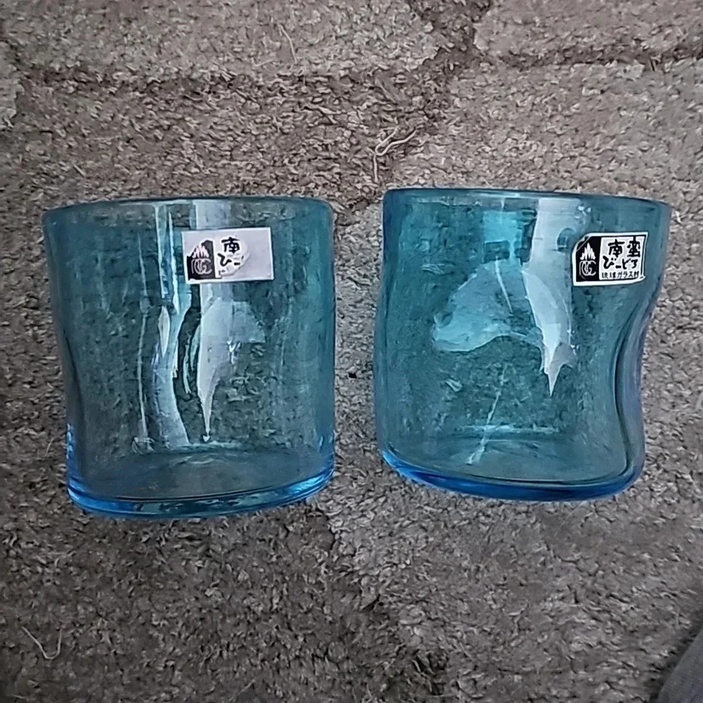 Ryukyu hand blown glass cups